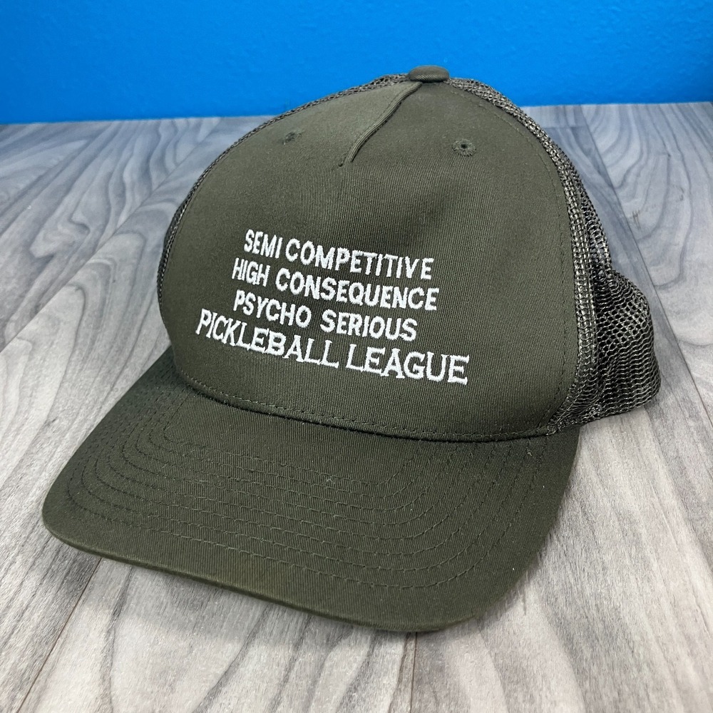 Capps Pickleball League Trucker Hat‎ Mens One Size Fits Most Green Snapback